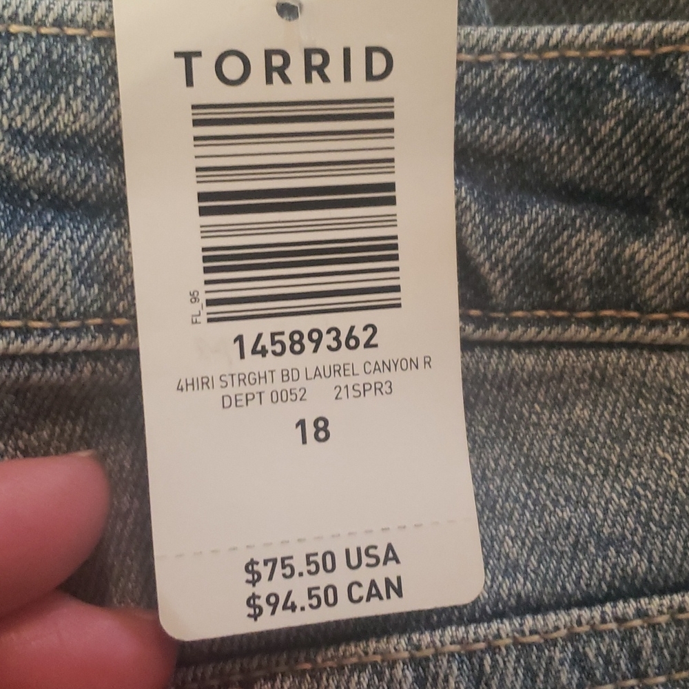 TORRID straight leg button down denim NWT - Picture 3 of 3